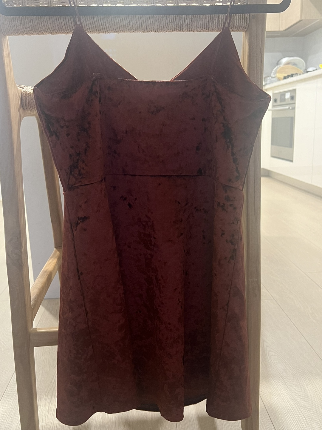 Gorgeous Burnt Orange Velvet Mini Dress