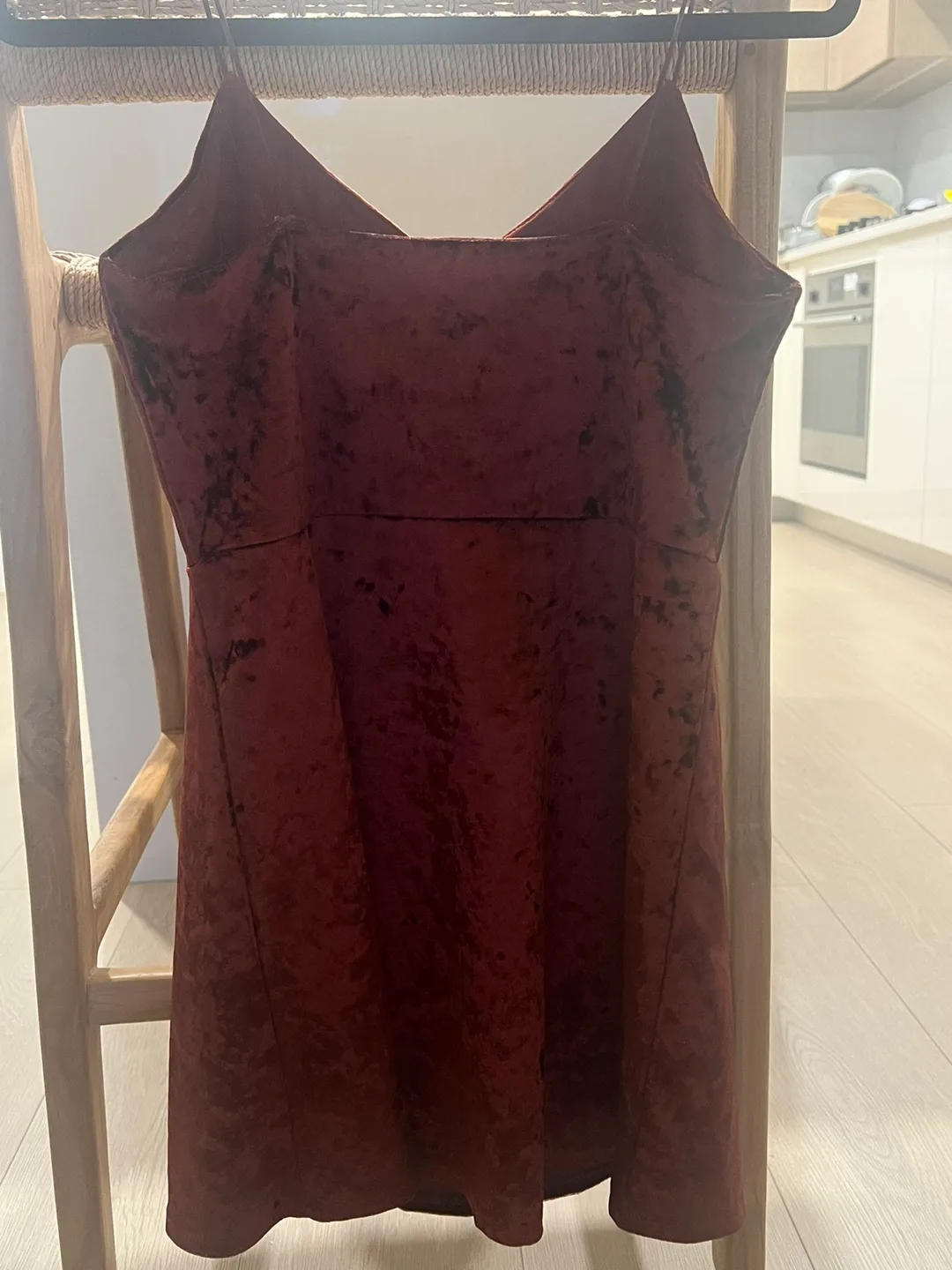 Gorgeous Burnt Orange Velvet Mini Dress thumbnail