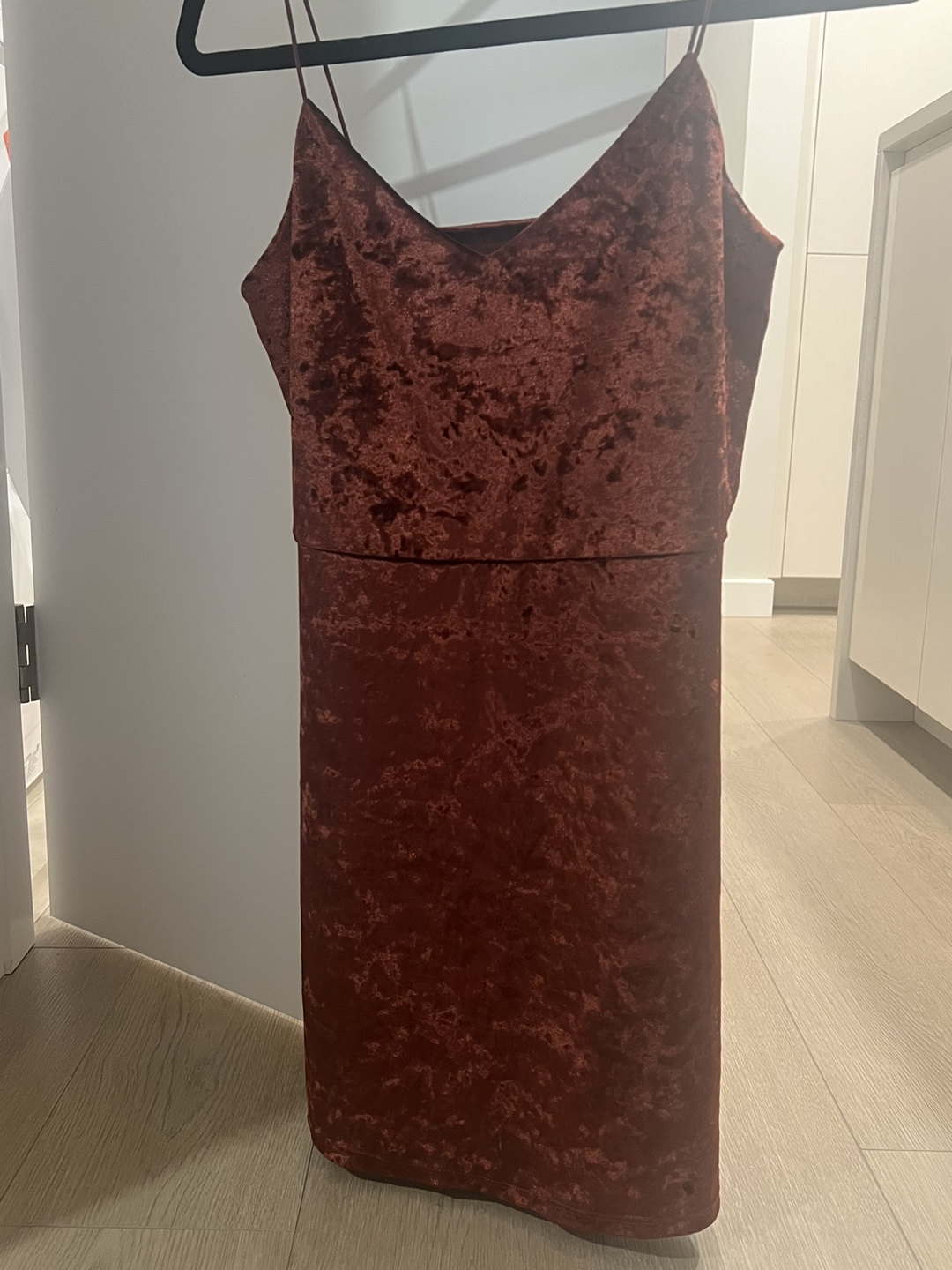 Gorgeous Burnt Orange Velvet Mini Dress - photo 3