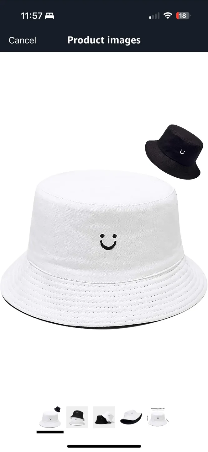 Double-Sided Smiley Face Bucket Hat (FREE WITH PURCHASE) thumbnail