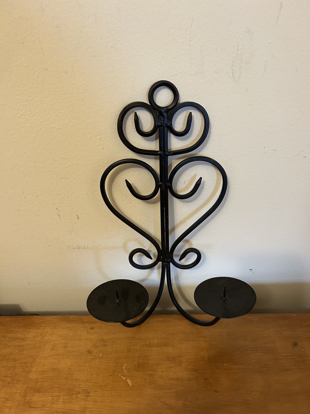 Black Metal Wall Candle Holder