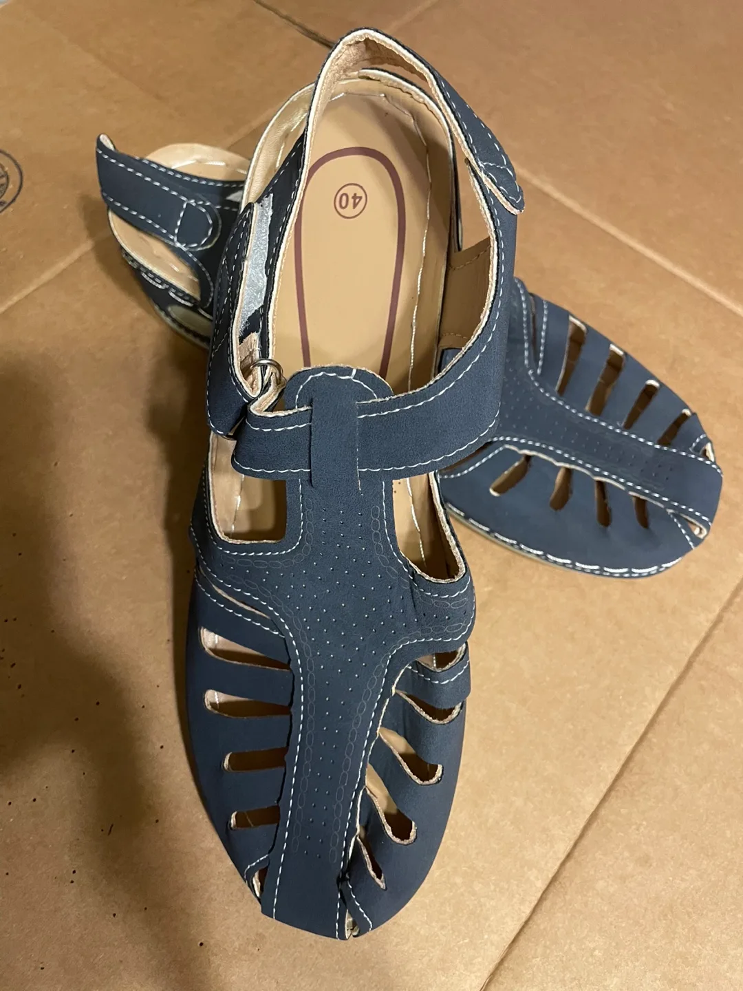 New Summer Women Open Toe Sandals Vintage Leather Casual Female image indicator(3)