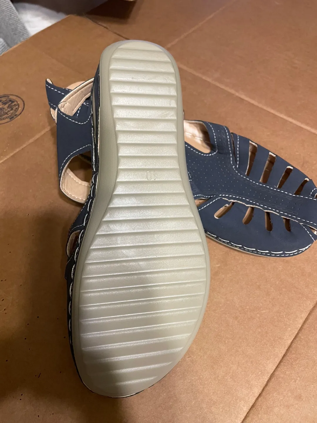 New Summer Women Open Toe Sandals Vintage Leather Casual Female image indicator(4)