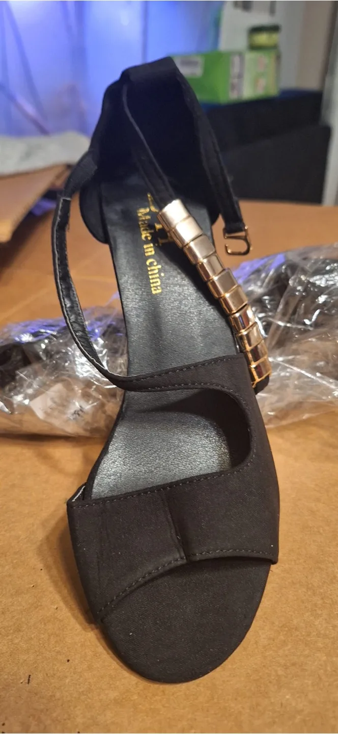 Women's Black Chunky Heeled Sandals - Size 6.5 UK image indicator(5)