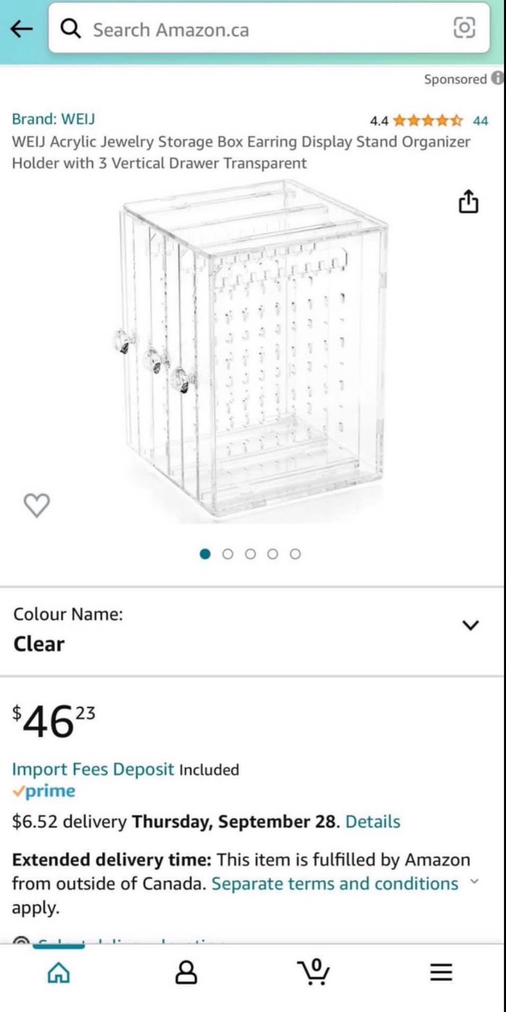 Acrylic Jewelry Storage Box with 3 Vertical Drawer - photo 2