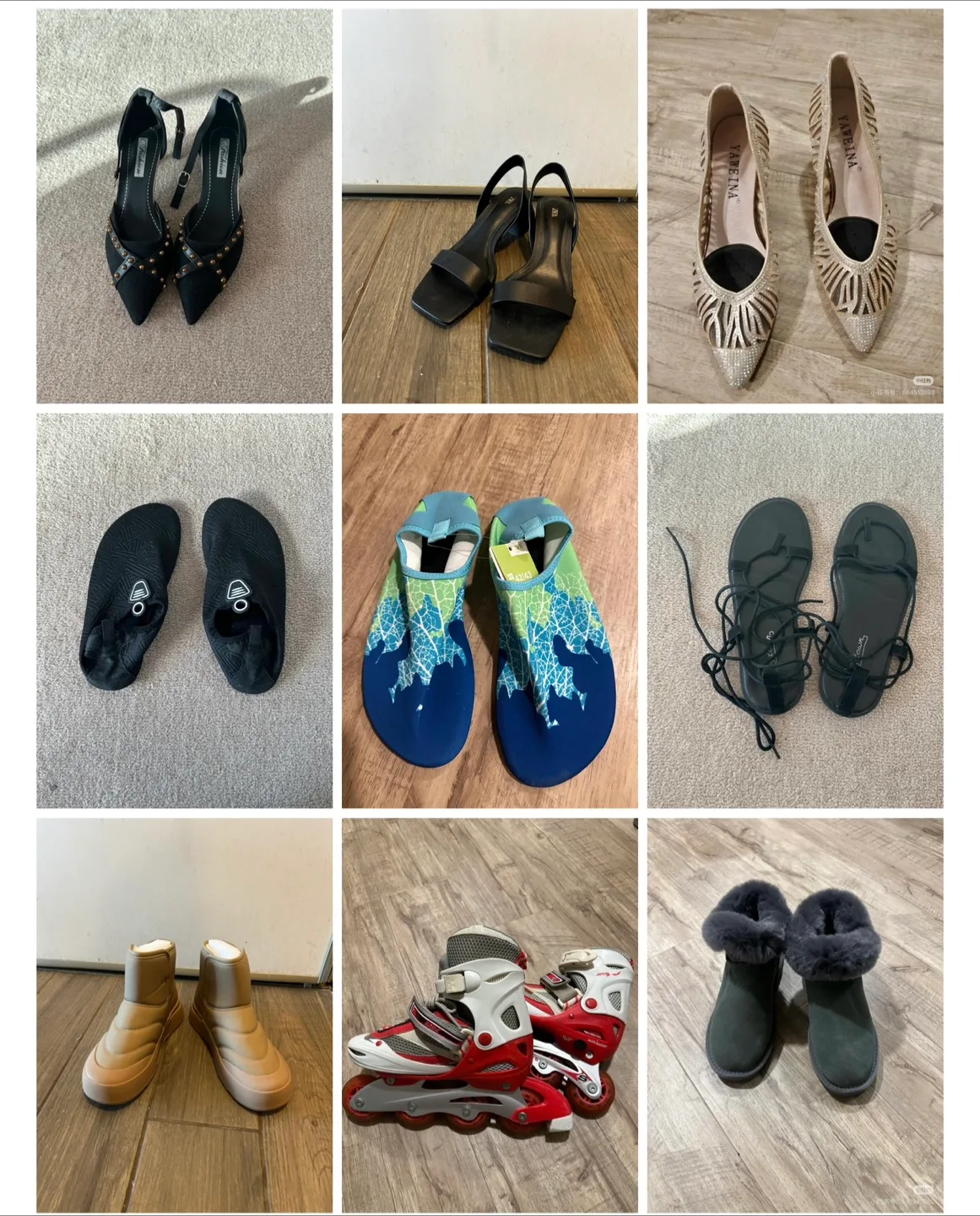 Women's Fashion Shoes Bundle - Heels, Rollerskates, Sandals thumbnail