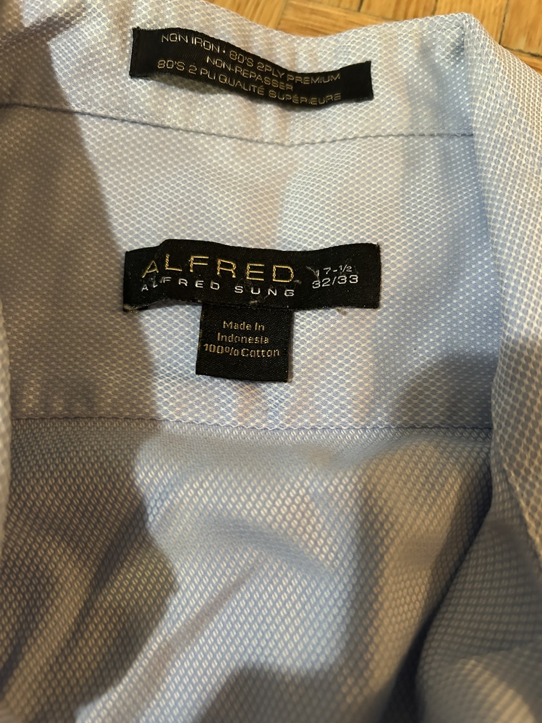 Alfred Sung Men's Light Blue Dress Shirt, Size 17-1/2, 32/33 - photo 2
