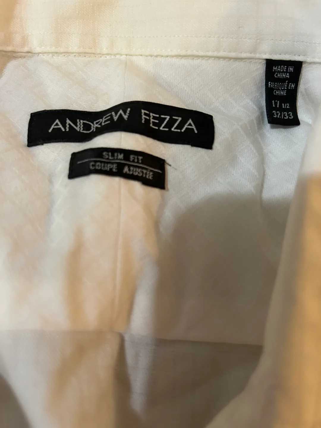 Andrew Fezza Men's Slim Fit Dress Shirt - Size 17 x 32/33 thumbnail
