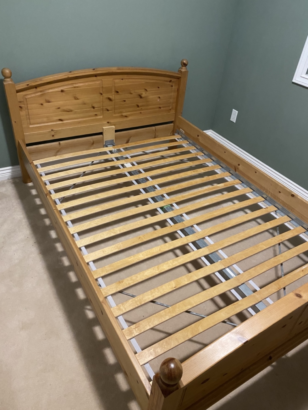 Double bed frame, solid pine wood - photo 3