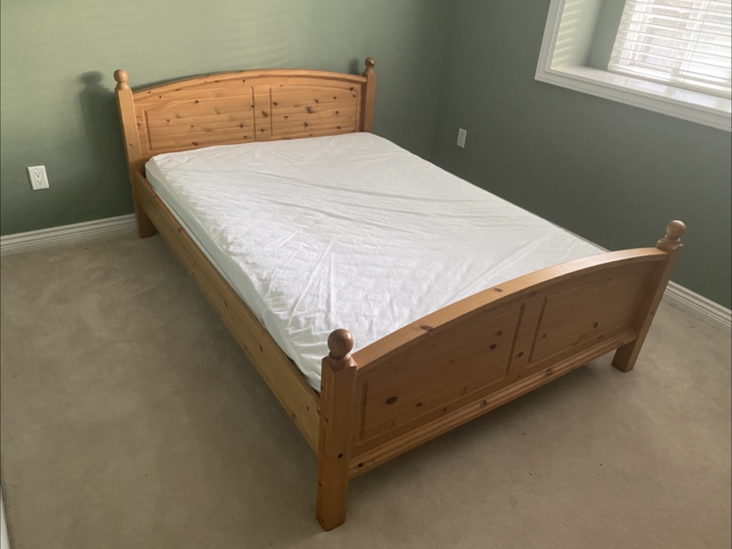 Double bed frame, solid pine wood - photo 4