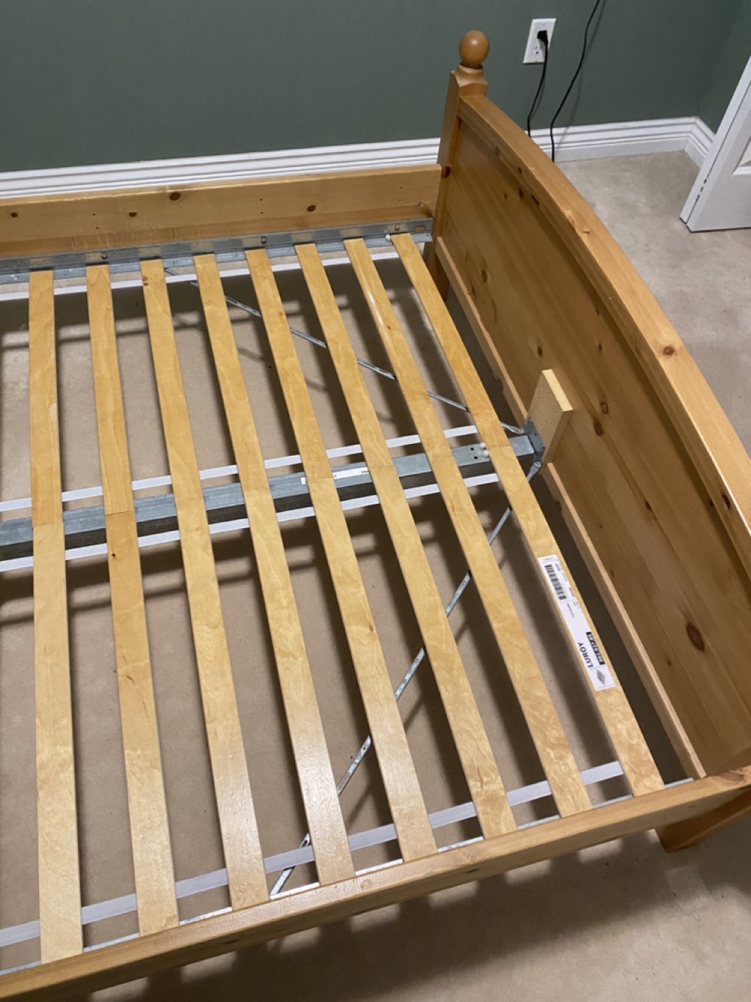 Double bed frame, solid pine wood - photo 2