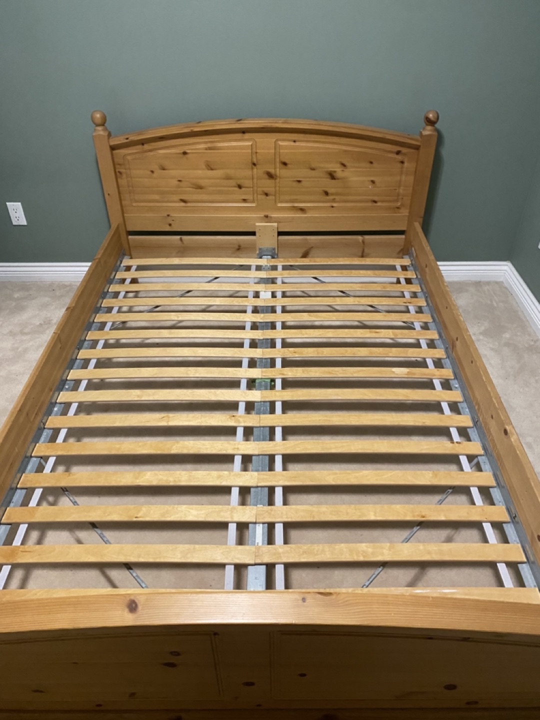Double bed frame, solid pine wood