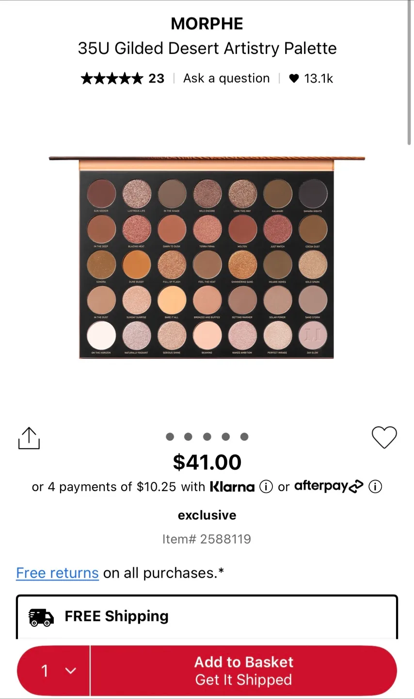‼️MOVING SALE‼️ MORPHE 35U Gilded Desert Artistry Palette thumbnail