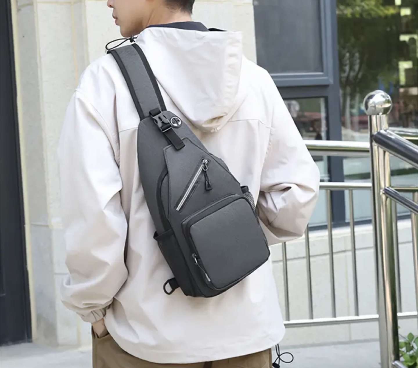 Pair of Sling Bags - Grey and Black - photo 4