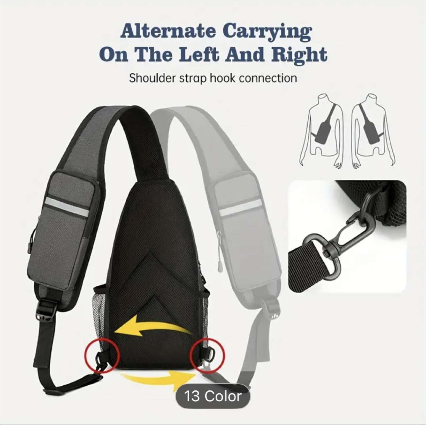 Pair of Sling Bags - Grey and Black - photo 3