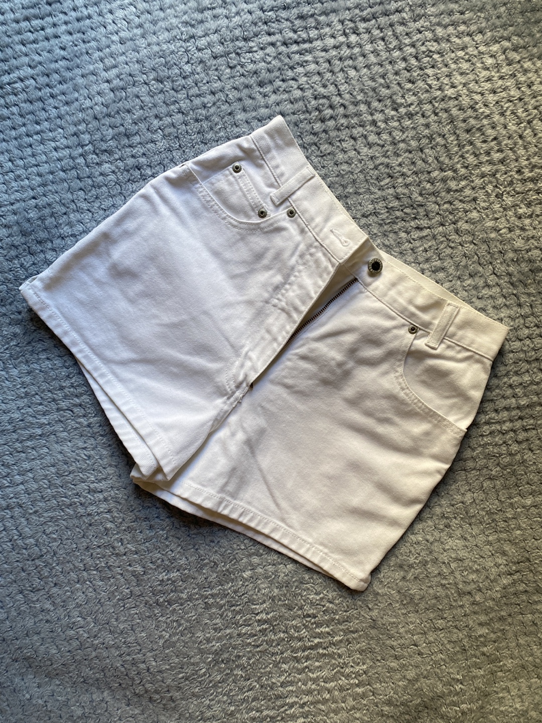 Arizona High-Rise White Denim Shorts
