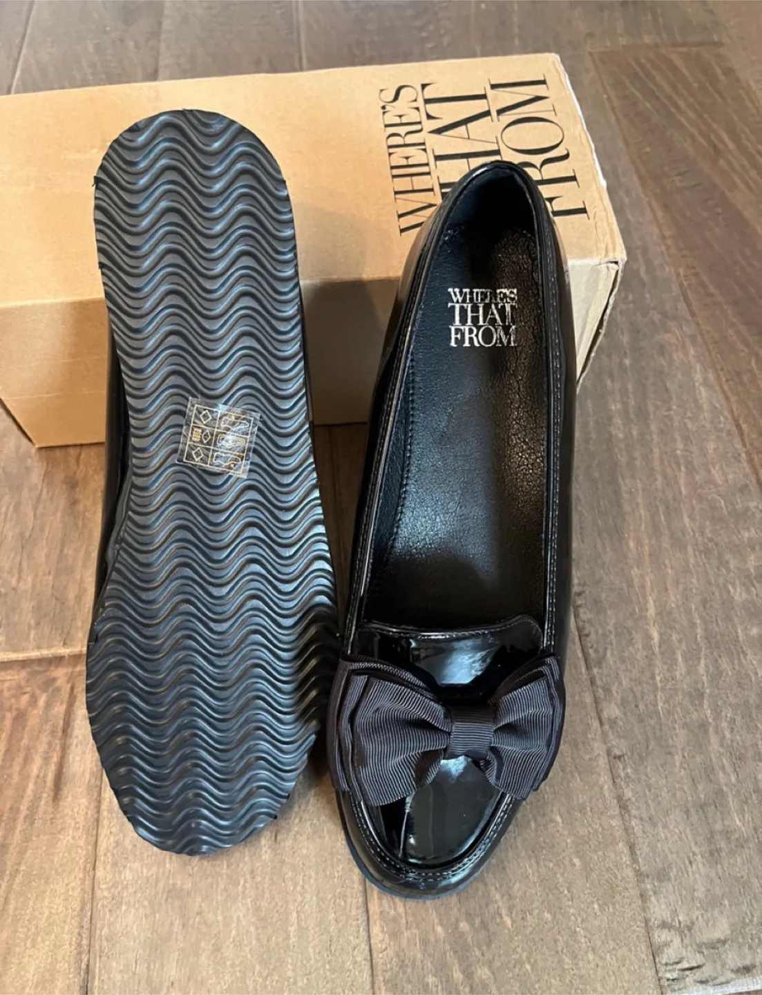 Women's Black Patent Leather Bow Loafers thumbnail