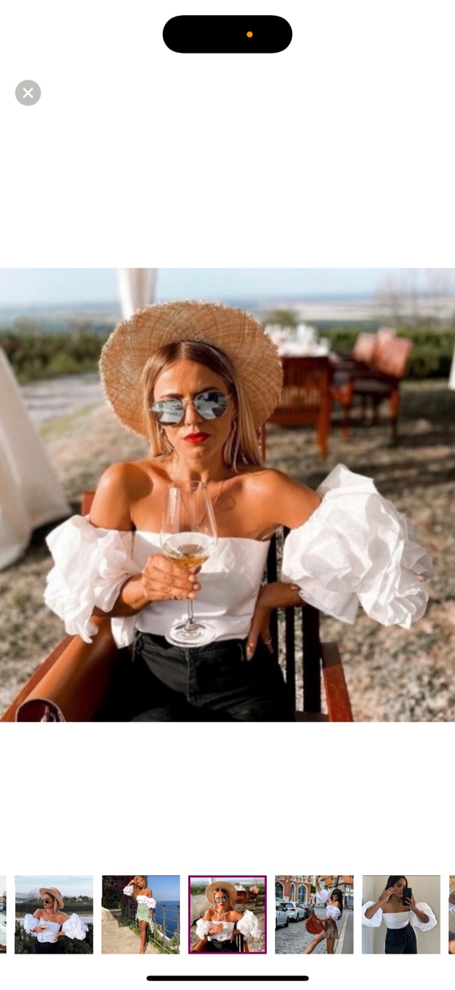 🛍️NEW ZARA White Puff Sleeve Off-the-Shoulder Crop Top - photo 4