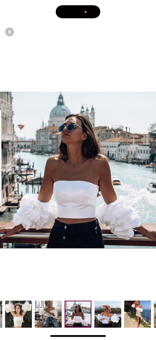 🛍️NEW ZARA White Puff Sleeve Off-the-Shoulder Crop Top - photo 5