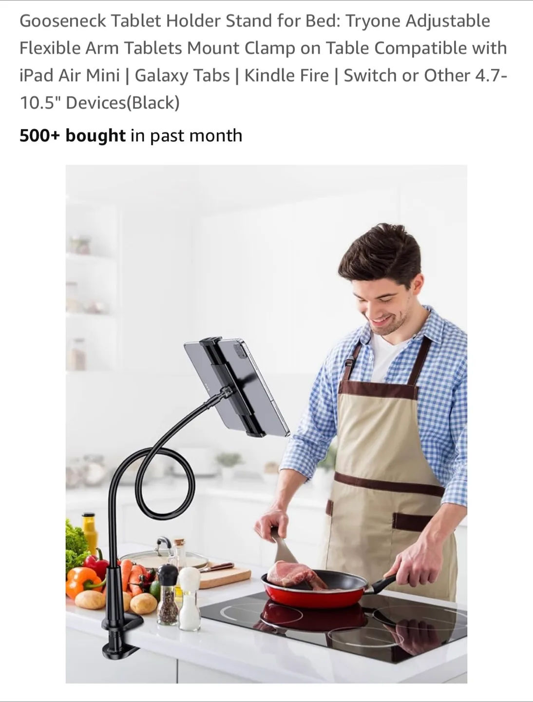 Tryone Adjustable Gooseneck Tablet Holder Stand image indicator(4)