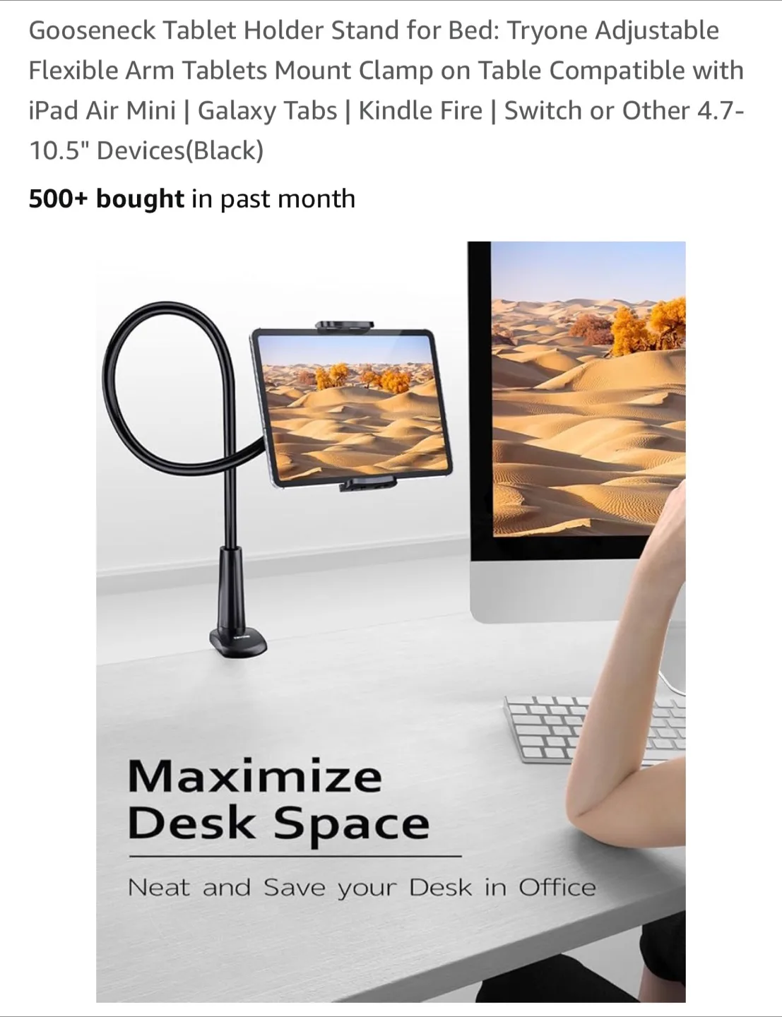 Tryone Adjustable Gooseneck Tablet Holder Stand image indicator(2)