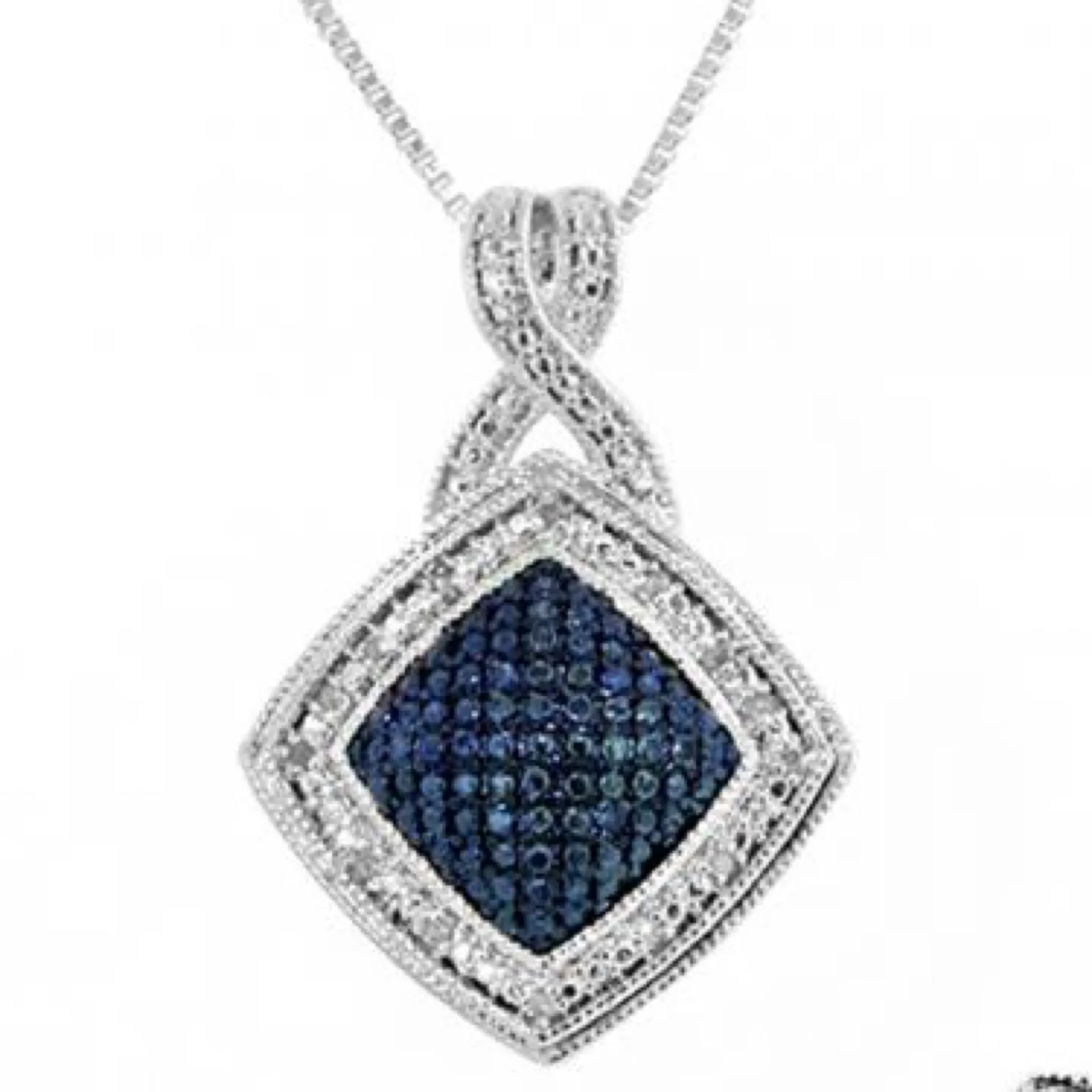 Women's Silver Plated Diamond Necklace, Earrings, and Ring Set image indicator(4)