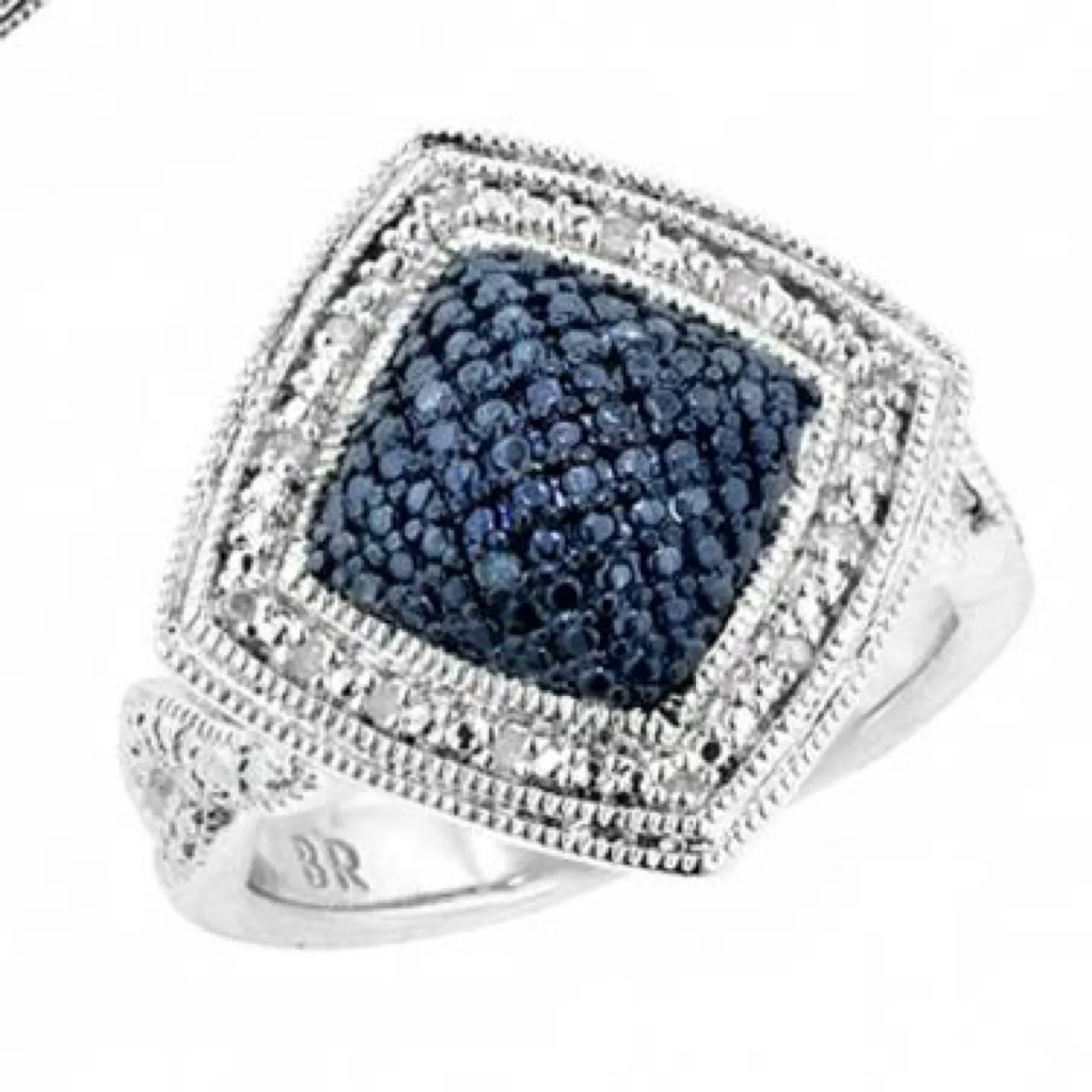 Women's Silver Plated Diamond Necklace, Earrings, and Ring Set image indicator(2)