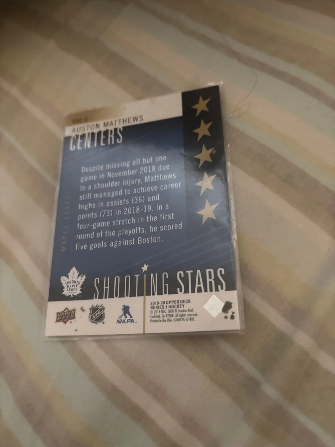 Auston Matthews 2019-20 Upper Deck Shooting Stars Hockey Card image indicator(2)