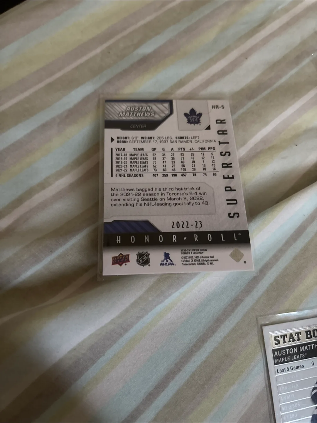 Auston Matthews’s card image indicator(2)