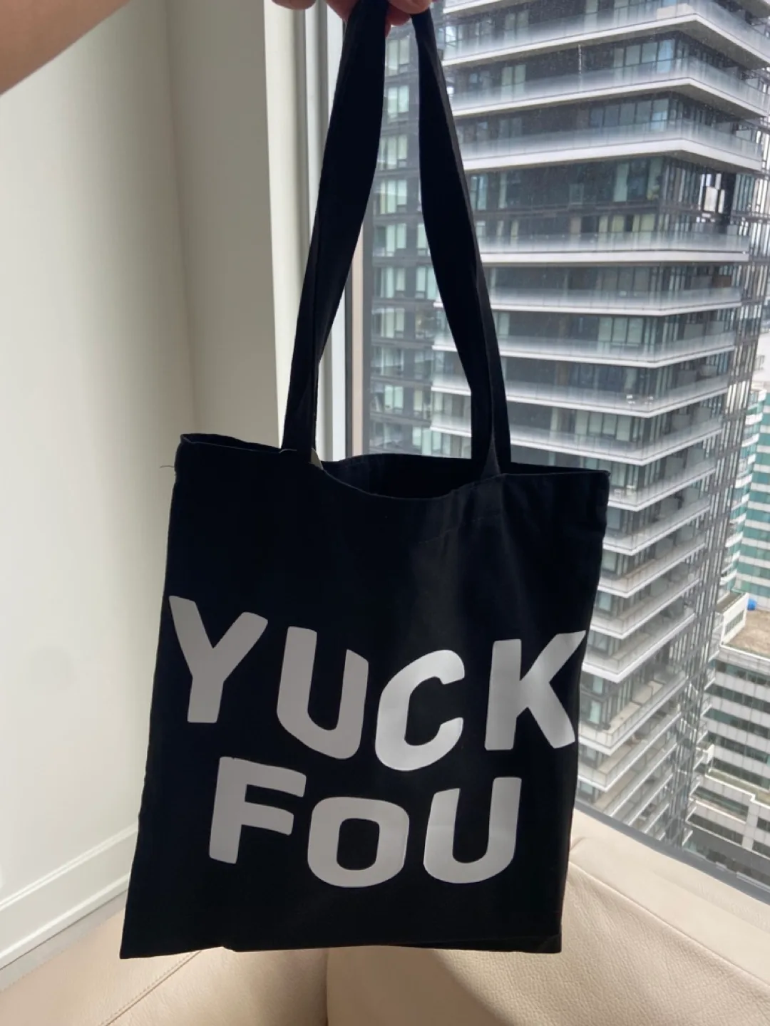 YUCK FOU Black Tote Bag image indicator(2)