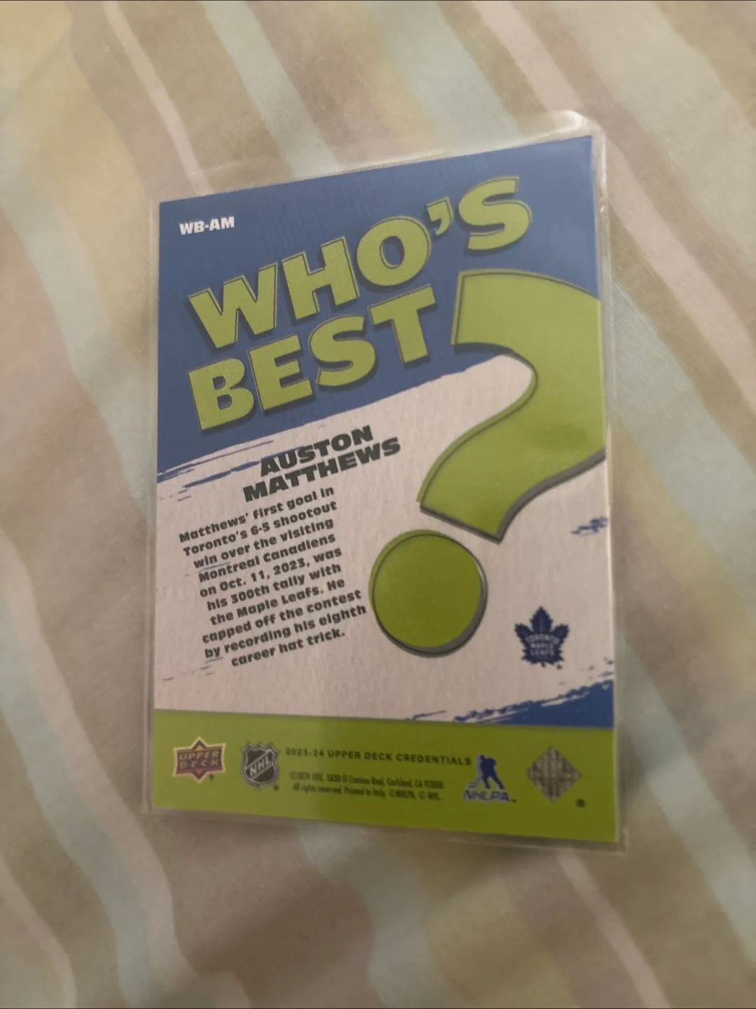 2023-24 Upper Deck Credentials Auston Matthews Hockey Card image indicator(2)