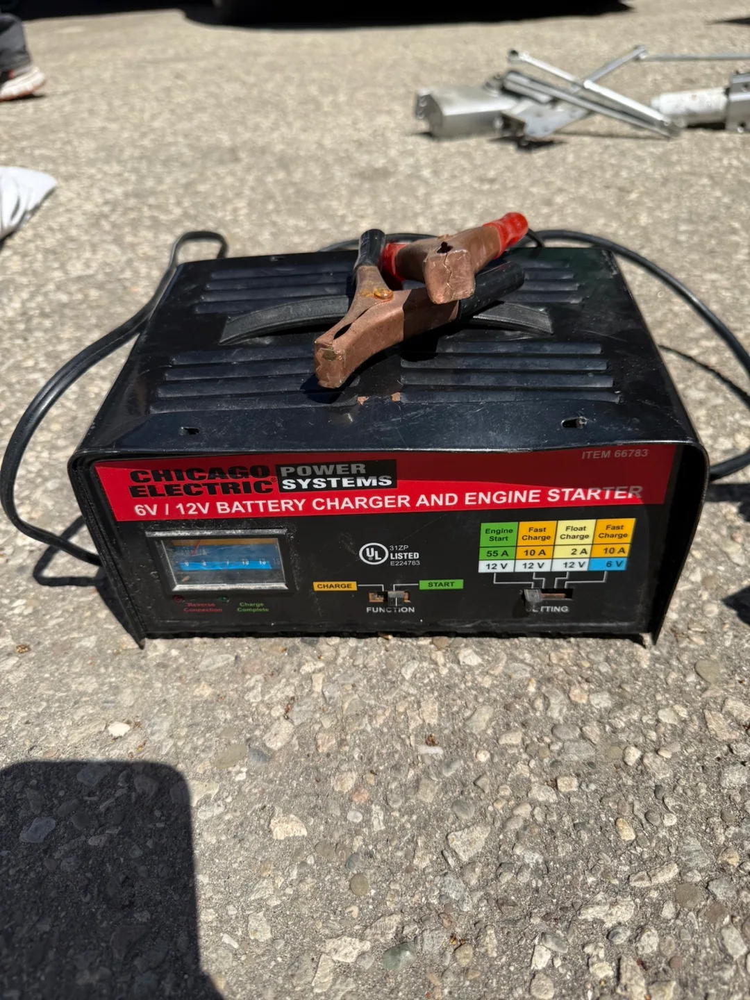 Battery Charger and Engine Starter +  Harbour Freight Jack image indicator(2)