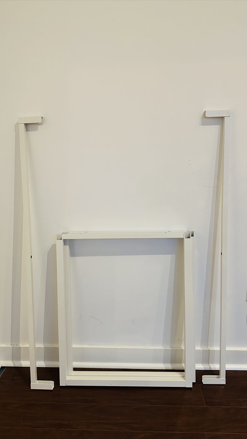 Modern Minimalist Desk - Light Wood Top, White Metal Frame - photo 5