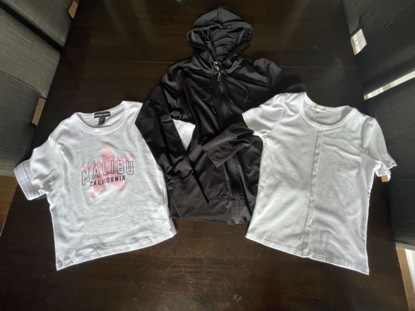 Women's XS Clothing Bundle: Malibu,Ribbed Top & Black Zip-Up