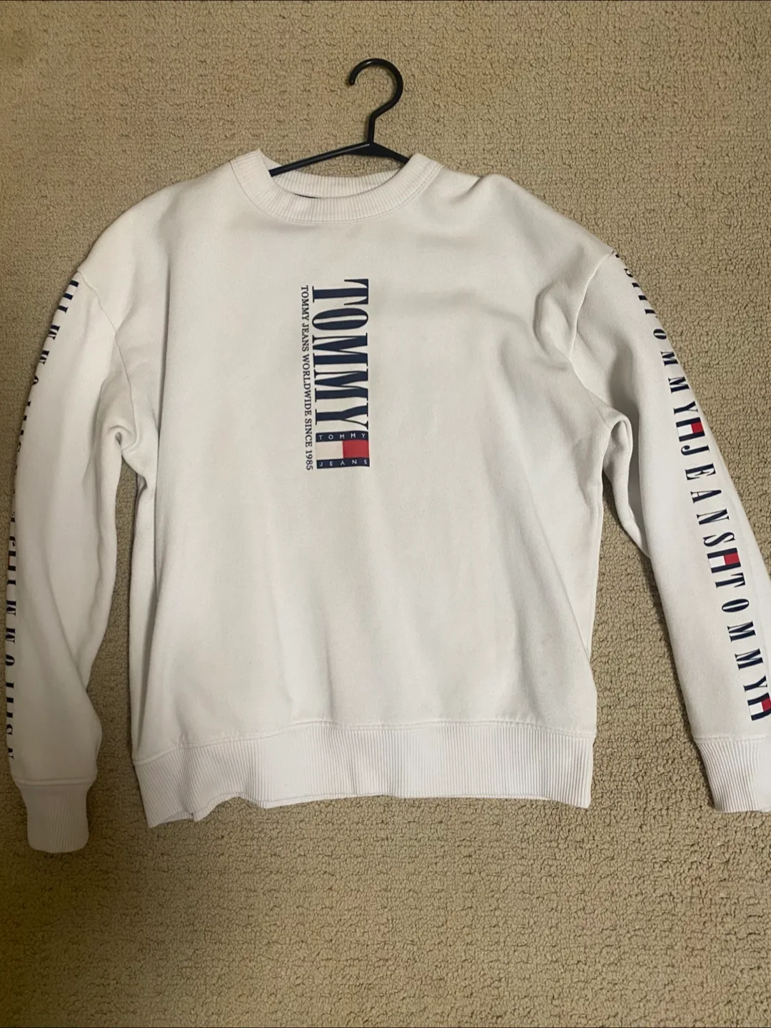 Tommy Jeans White Crewneck Sweatshirt Size Small thumbnail