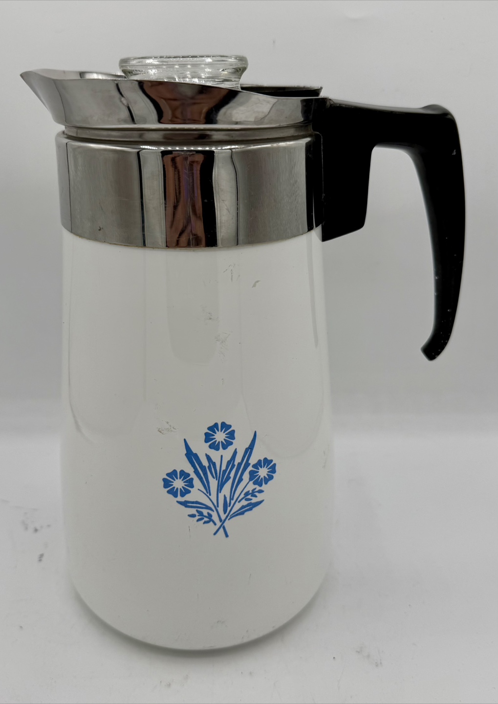 Vintage Corning Ware Percolator Coffee Pot 9 Cup Blue Flowers - photo 2