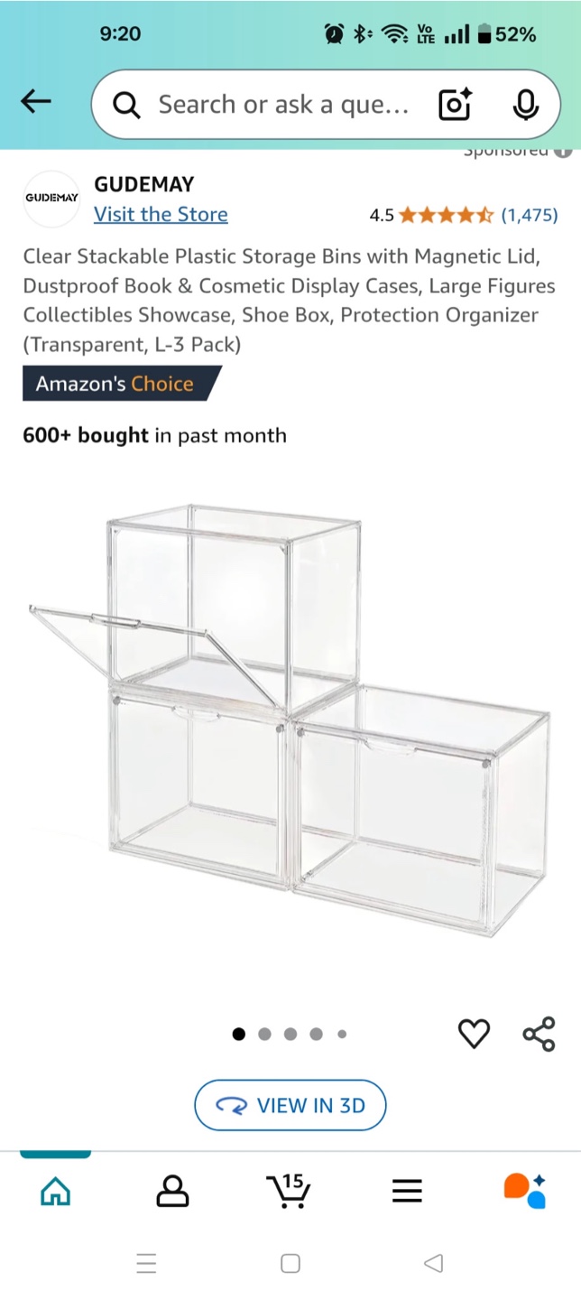 Stackable Shoe Boxes with Magnetic Lids (3 Pack) - photo 3