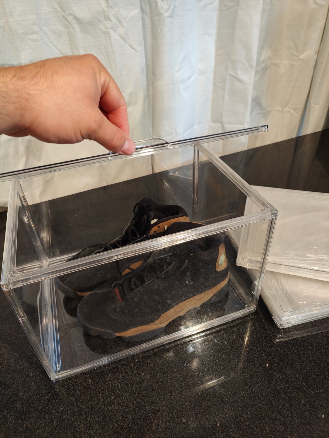 Stackable Shoe Boxes with Magnetic Lids (3 Pack)