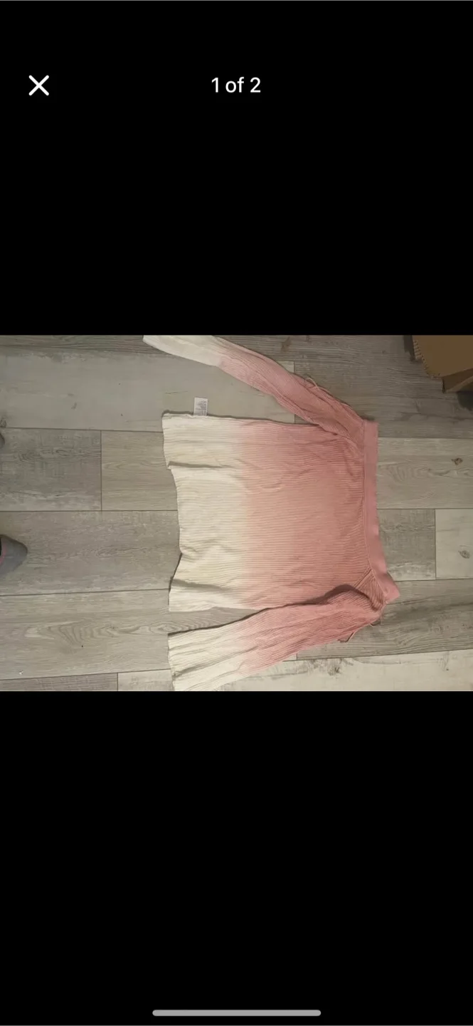 Pink and White Ombre Knit Sweater from American eagle 🧡 image indicator(2)