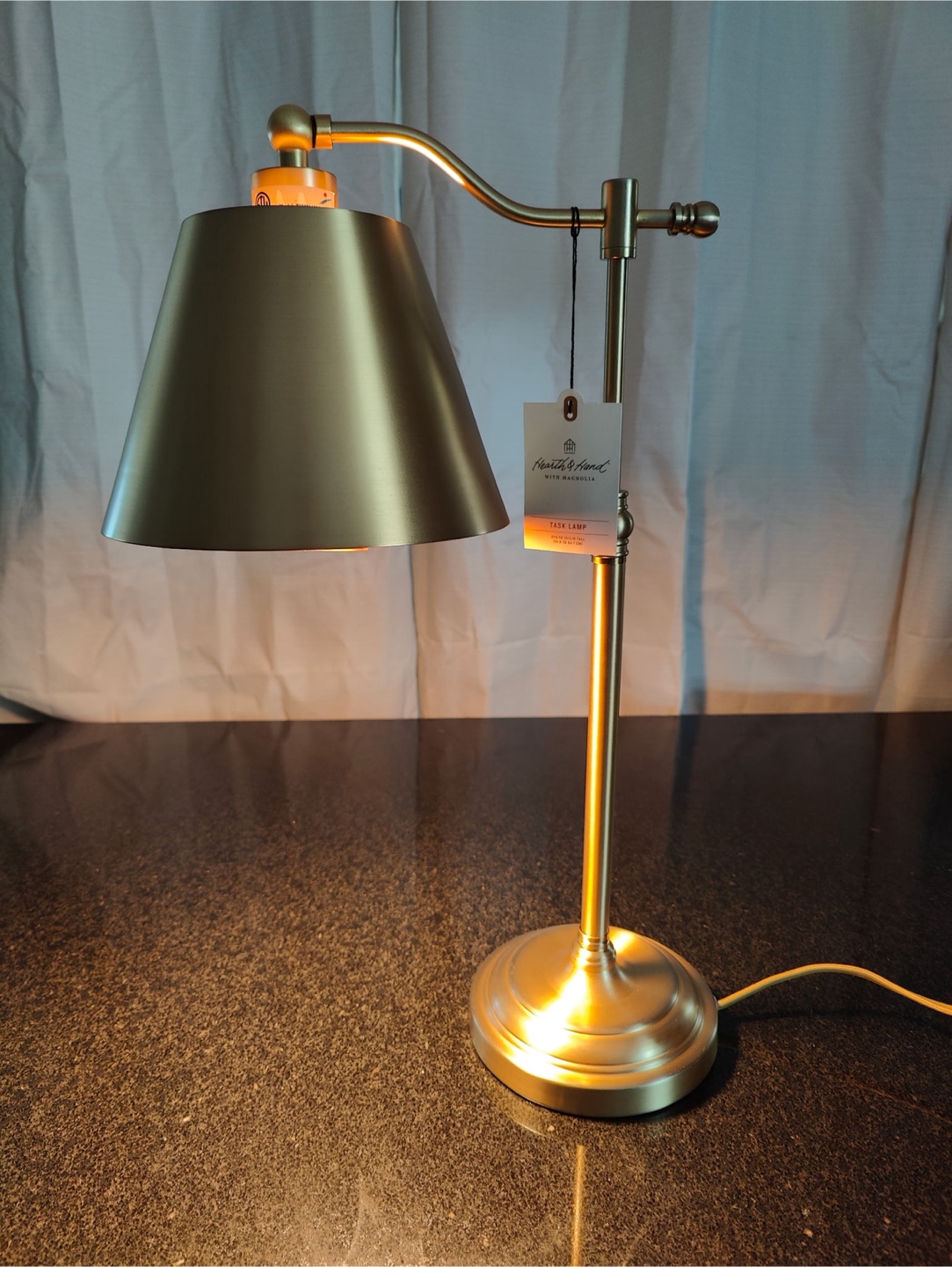 Gold Task Lamp, Adjustable Swing Arm Desk Lamp - photo 2
