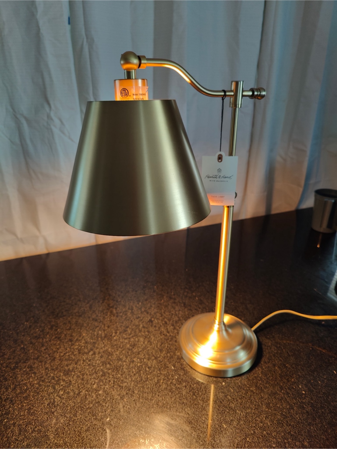 Gold Task Lamp, Adjustable Swing Arm Desk Lamp