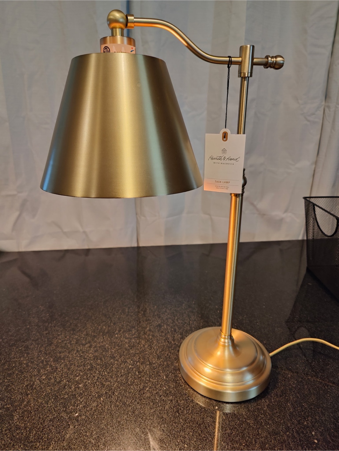 Gold Task Lamp, Adjustable Swing Arm Desk Lamp - photo 4