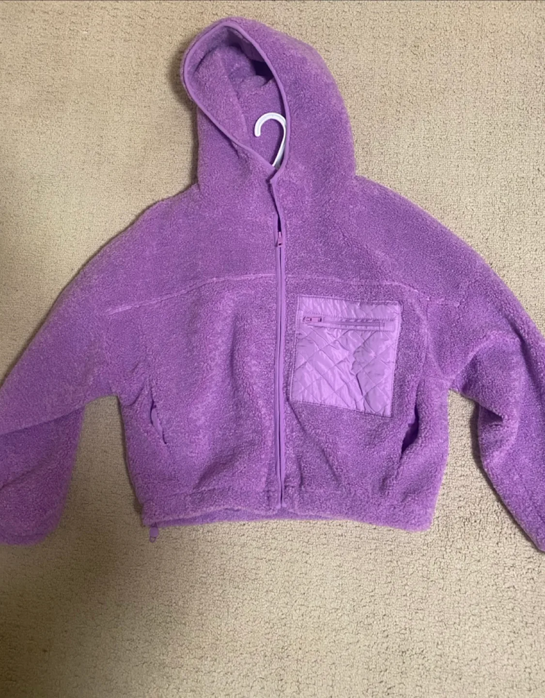 Purple Fuzzy Zip-Up Hoodie image indicator(2)