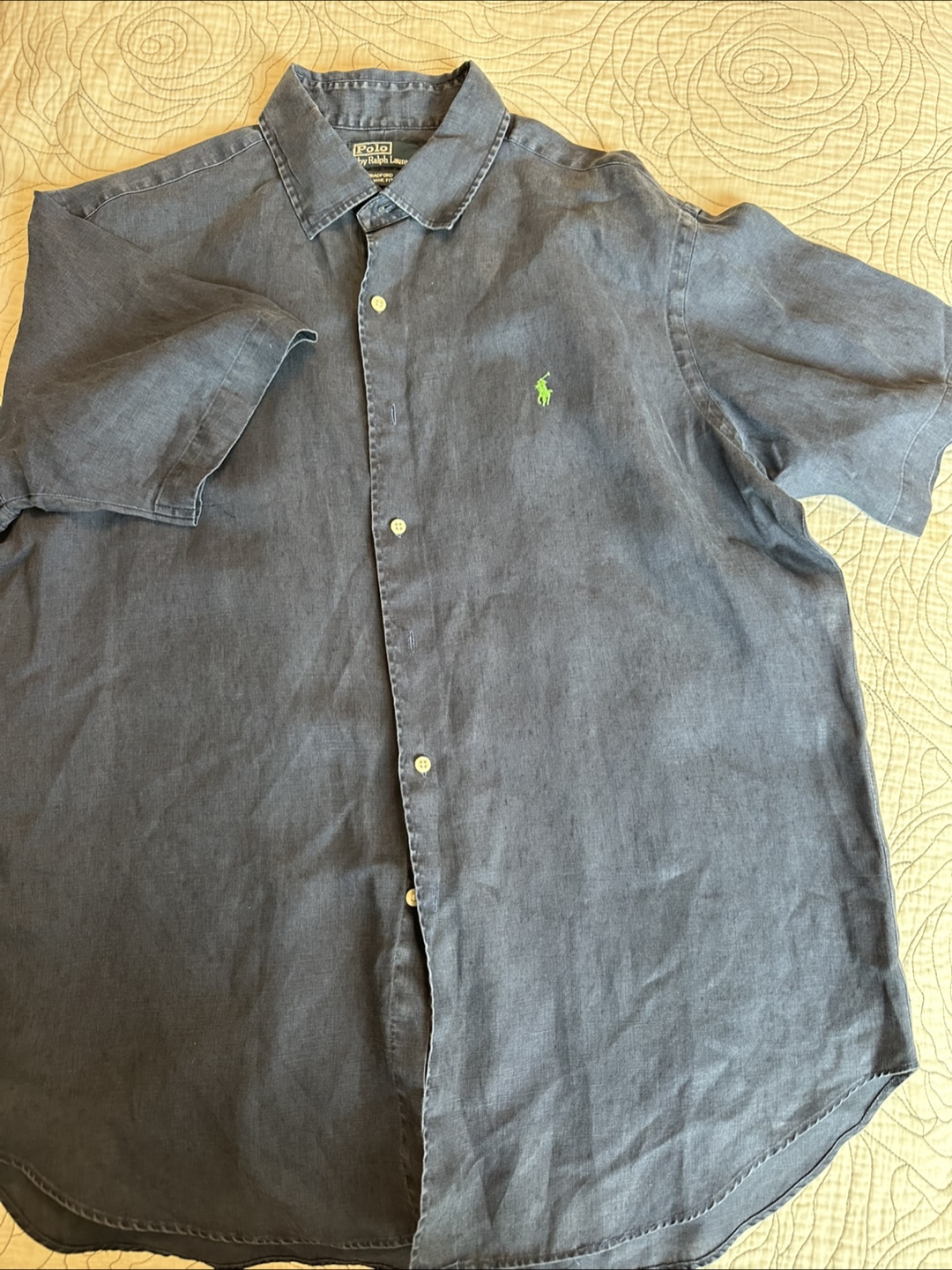 Polo by Ralph Lauren Shirt , XXL, Linen Blend, Short Sleeve