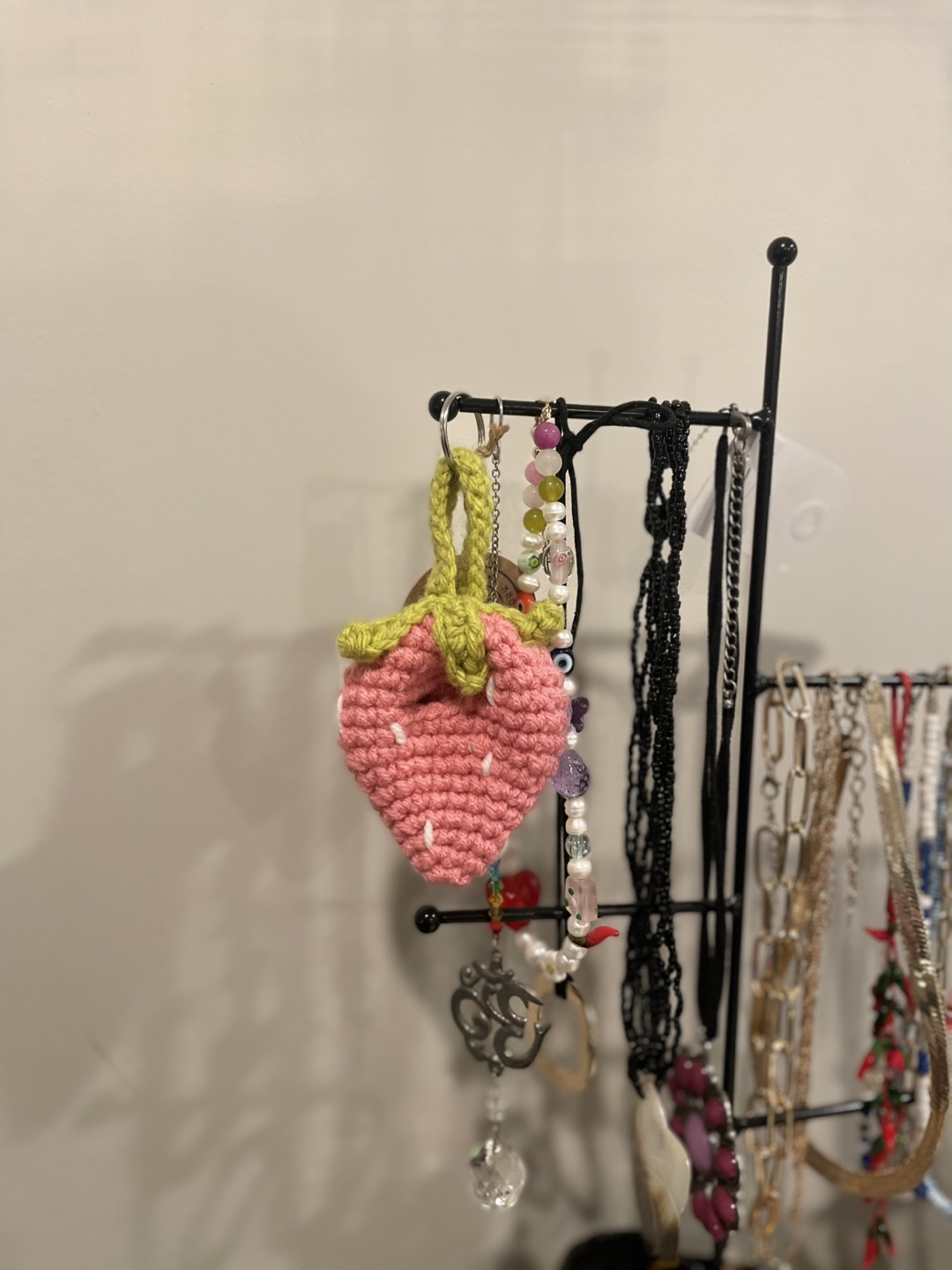Crochet Strawberry Keychain