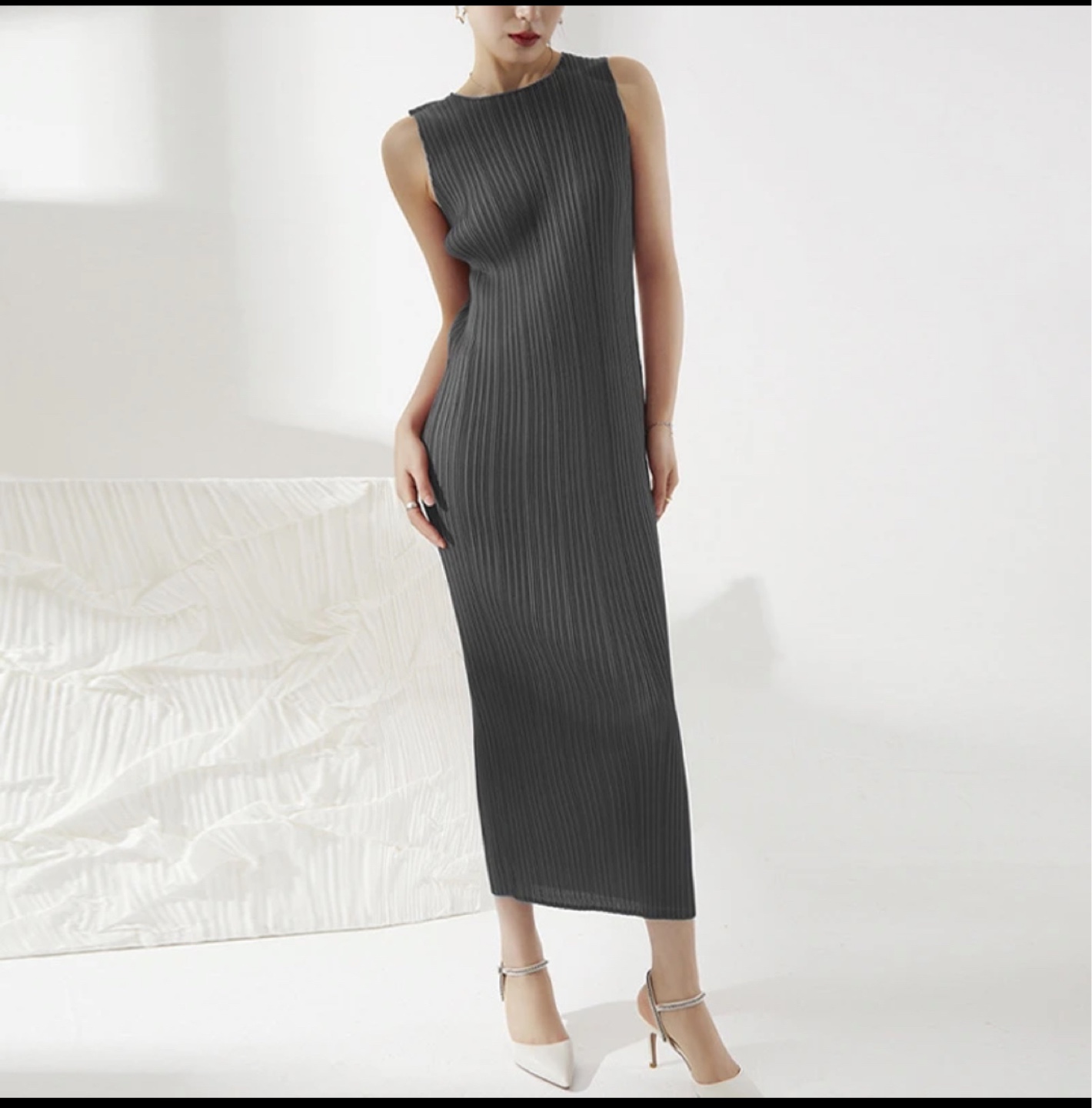 Pleated Midi Dress
