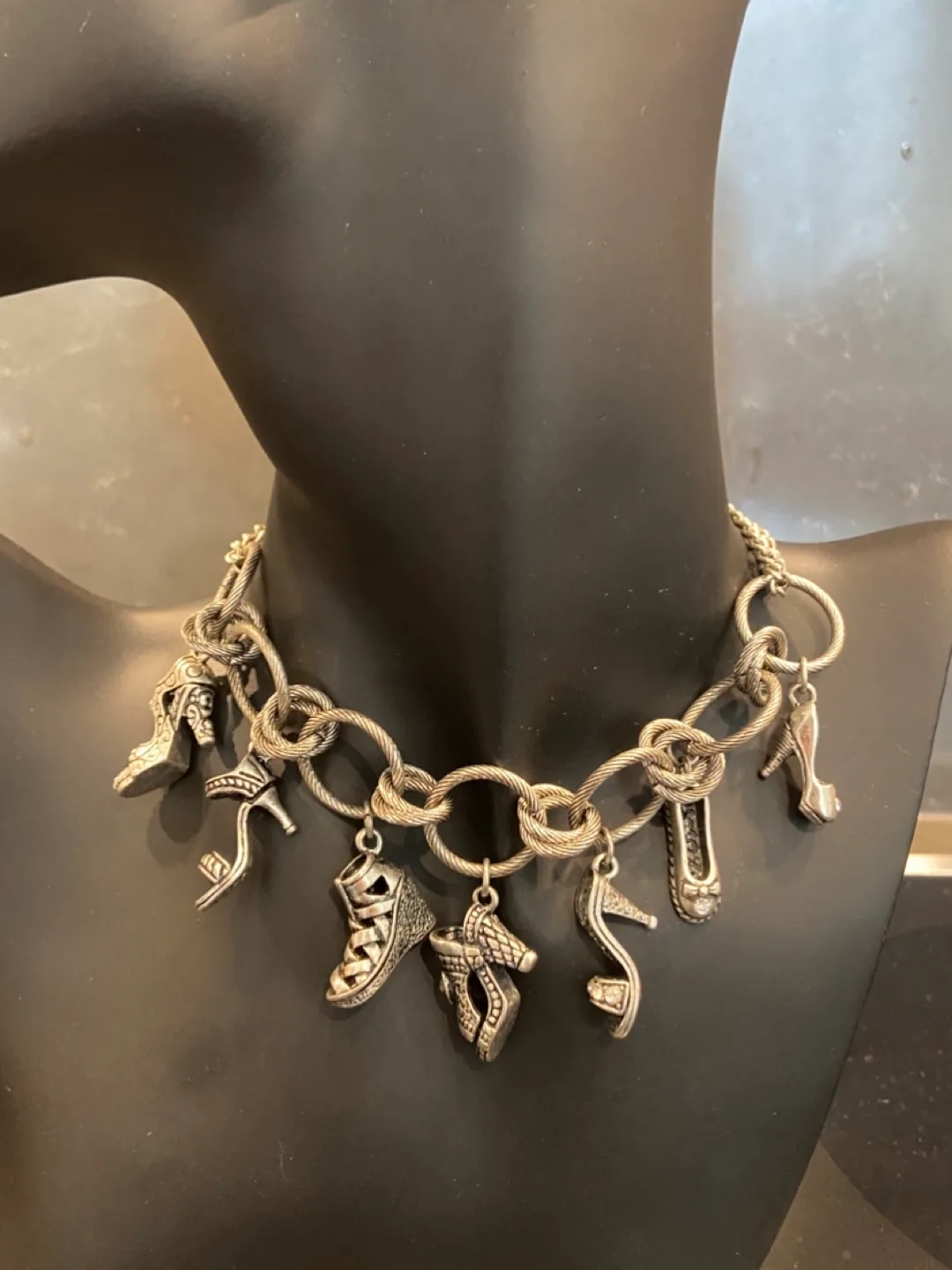Stunning and Unique Vintage Shoe Charm Necklace thumbnail