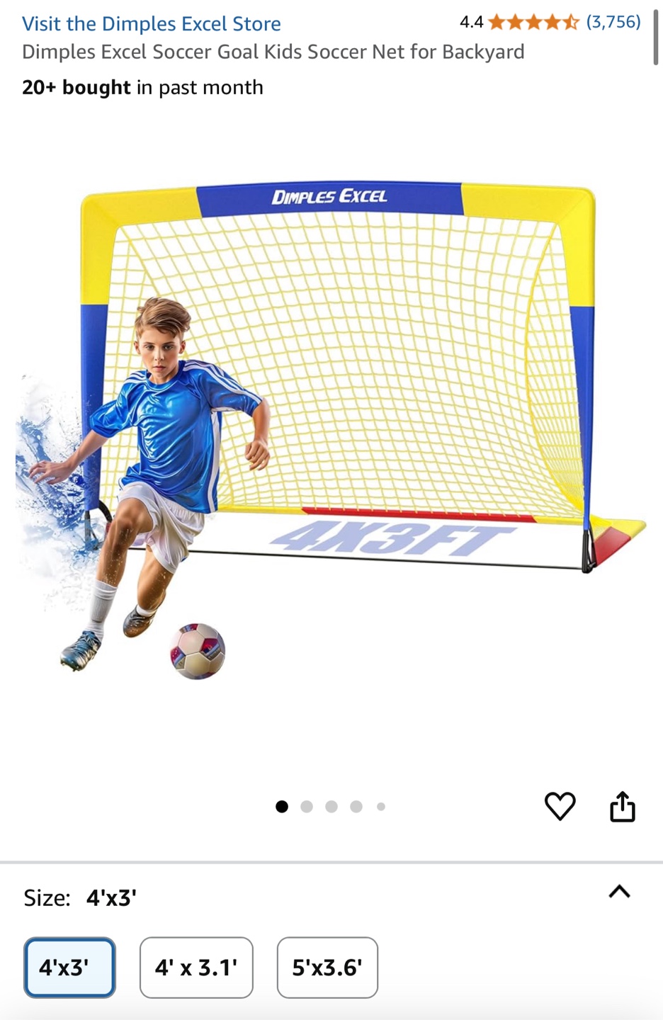Dimples Excel Kids Soccer Net - 4' x 3'