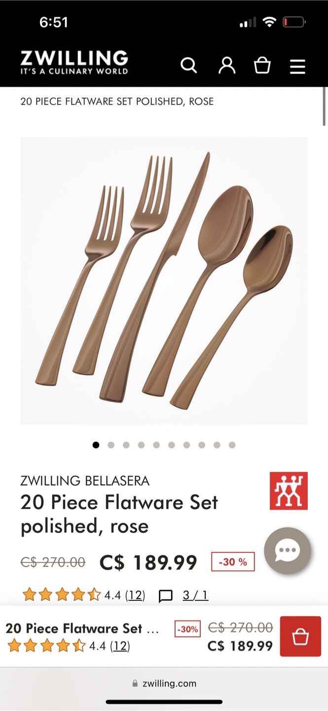 Zwilling 20-Piece Rose Gold Flatware Set - photo 4