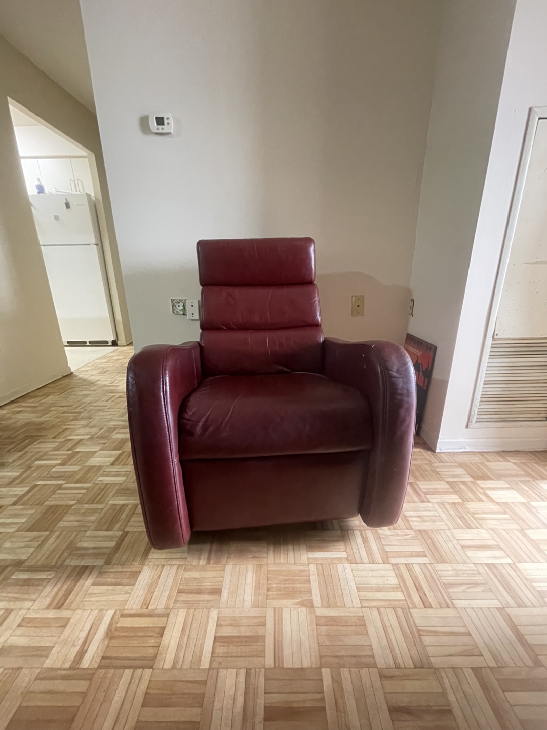 Reclining Leather Chair - Burgundy - photo 2